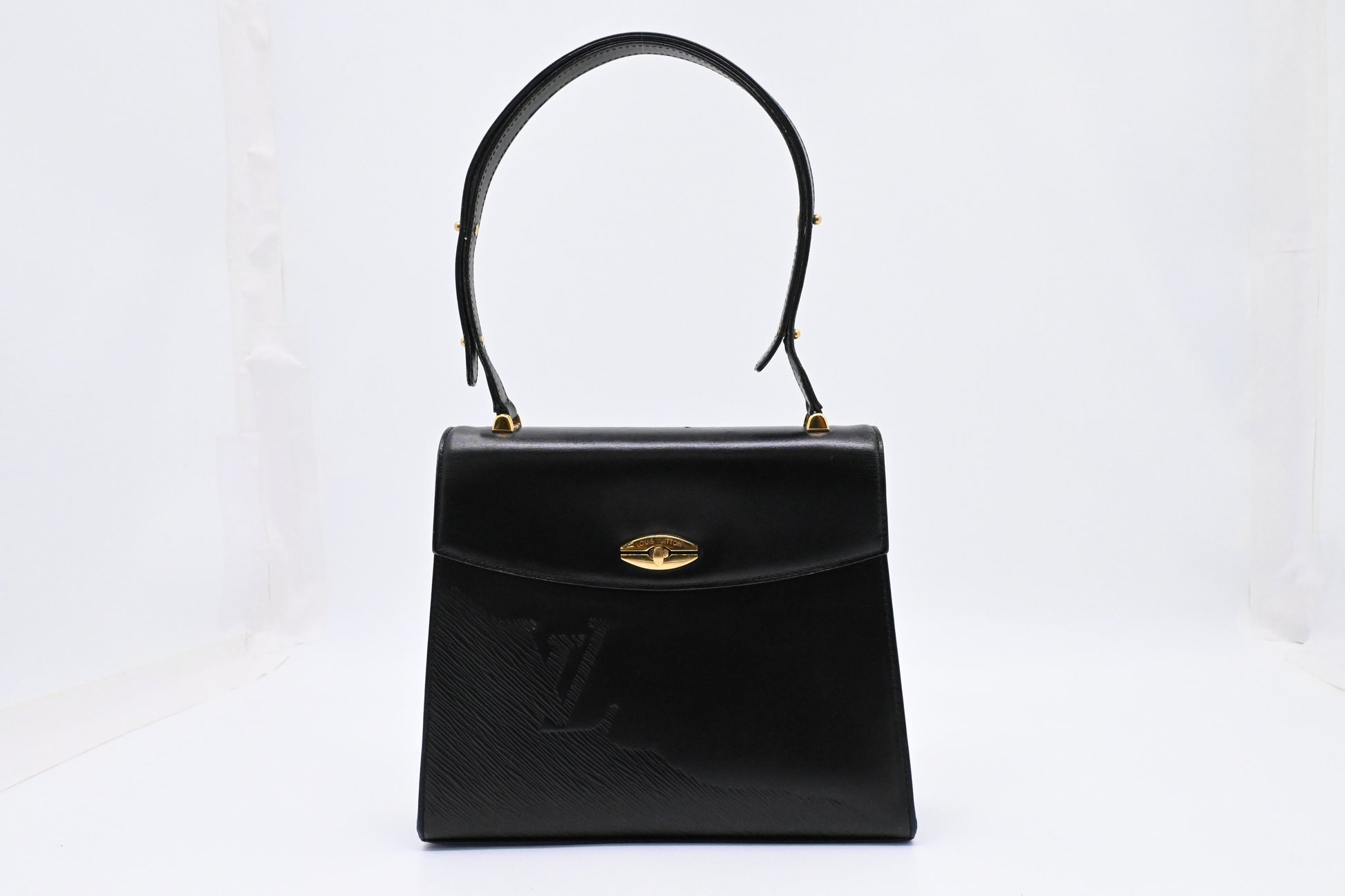 Louis Vuitton Sparte Shoulder Bag in Black Partial Grain Leather