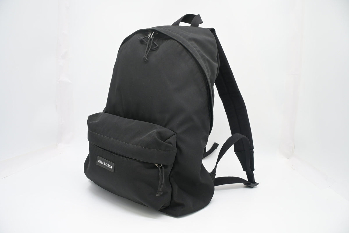 Balenciaga Explorer Backpack in Black Nylon Canvas