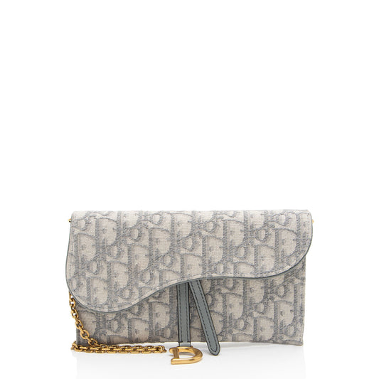 Dior Oblique Small Saddle Pouch with Chain