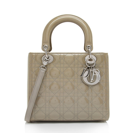 Dior Patent Leather Dior Medium Tote (SHF-dLpwLG)