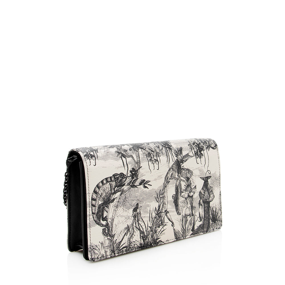 Dior Printed Leather Toile de Jouy Dior Wallet on Chain Bag (SHF-19829)
