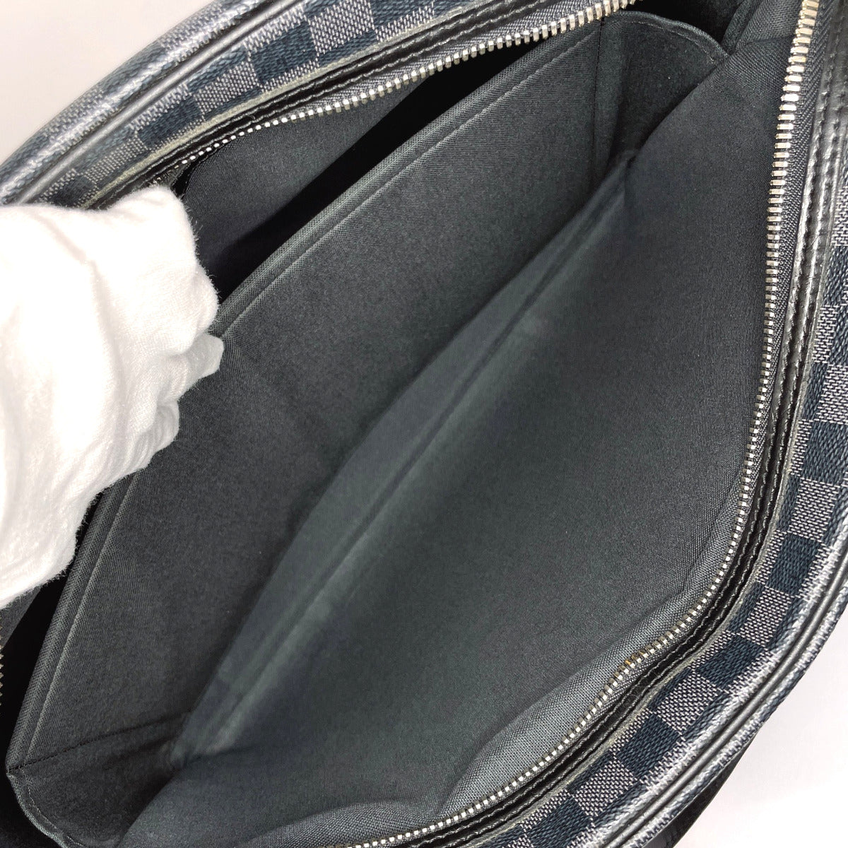 LOUIS VUITTON Business bag N48118 Damier Grafitte black Yone mens