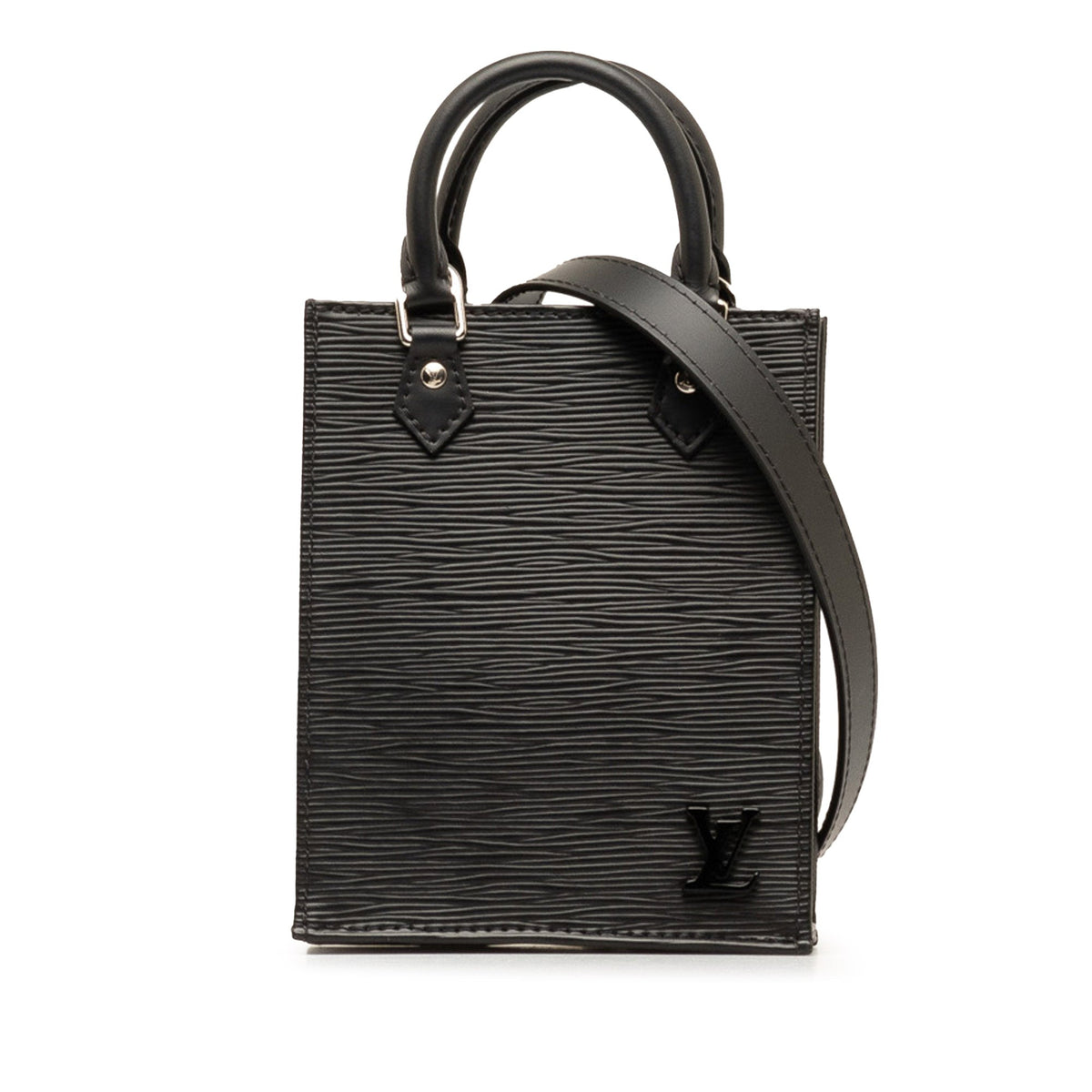Black Louis Vuitton Epi Petit Sac Plat Satchel