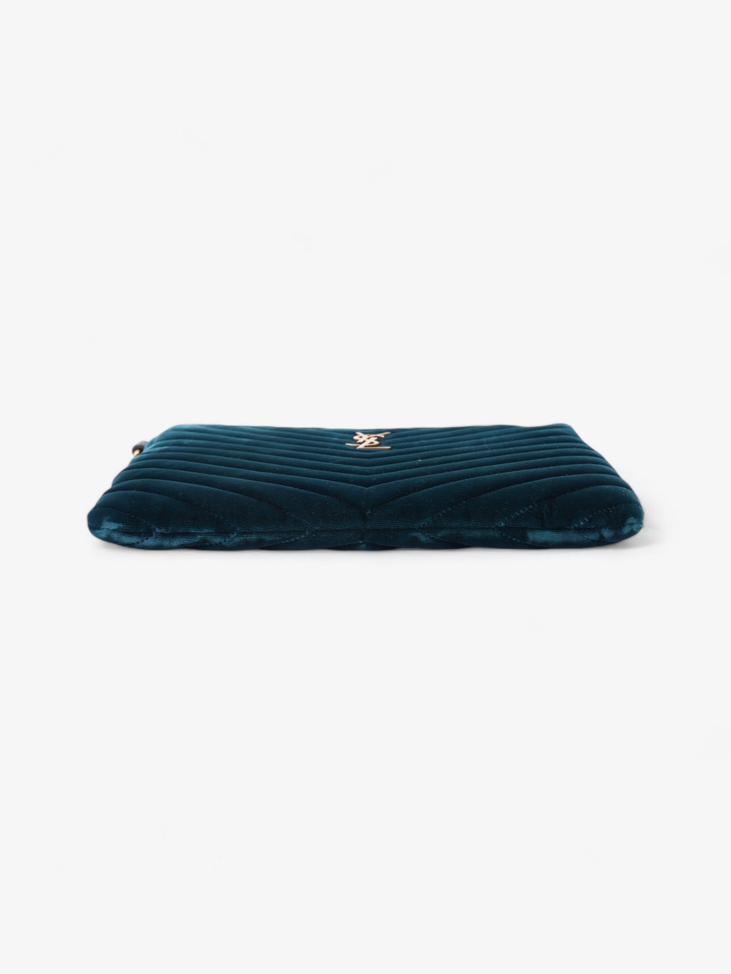 Saint Laurent Monogram Wristlet Midnight Blue Velvet