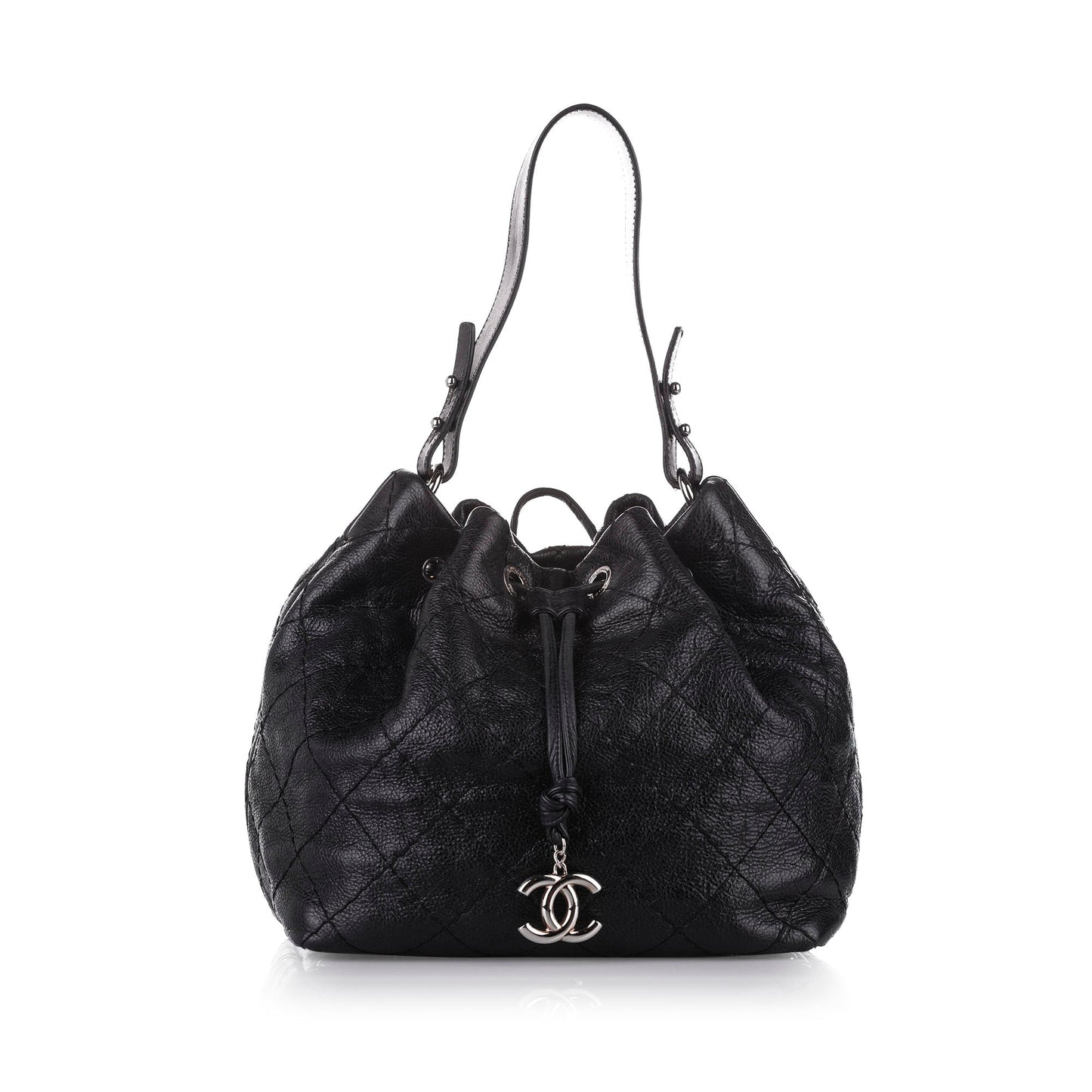 Chanel CC Matelasse Leather Bucket Black