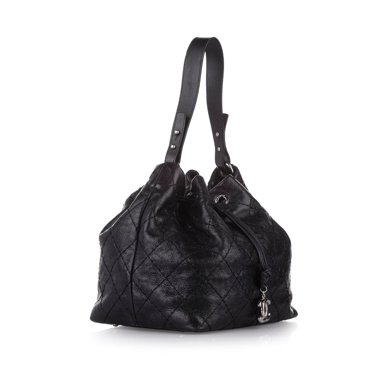 Chanel CC Matelasse Leather Bucket Black