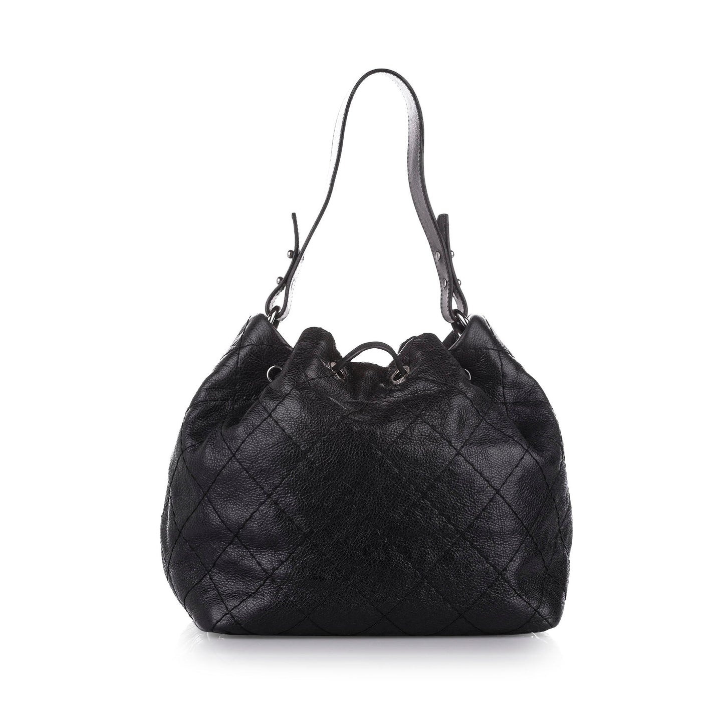 Chanel CC Matelasse Leather Bucket Black