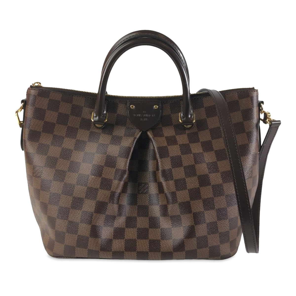 Brown Louis Vuitton Damier Ebene Siena MM Satchel
