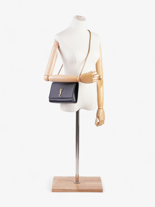 Saint Laurent Kate Navy Blue Leather Medium