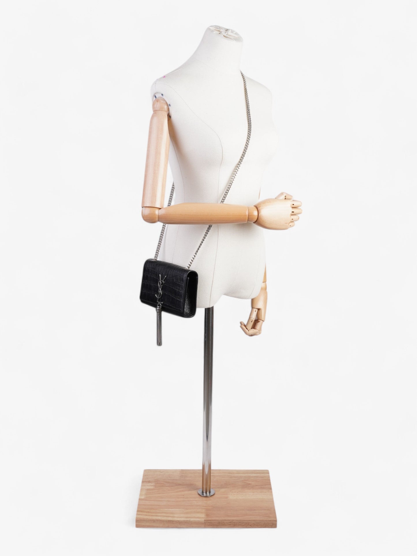 Saint Laurent Kate Tassel Bag Black Calfskin Leather Small