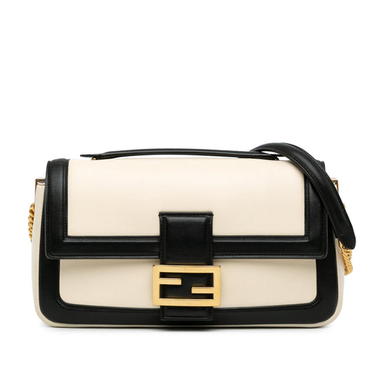 Fendi Bicolor Leather Chain Midi Baguette (Hf8LuU)