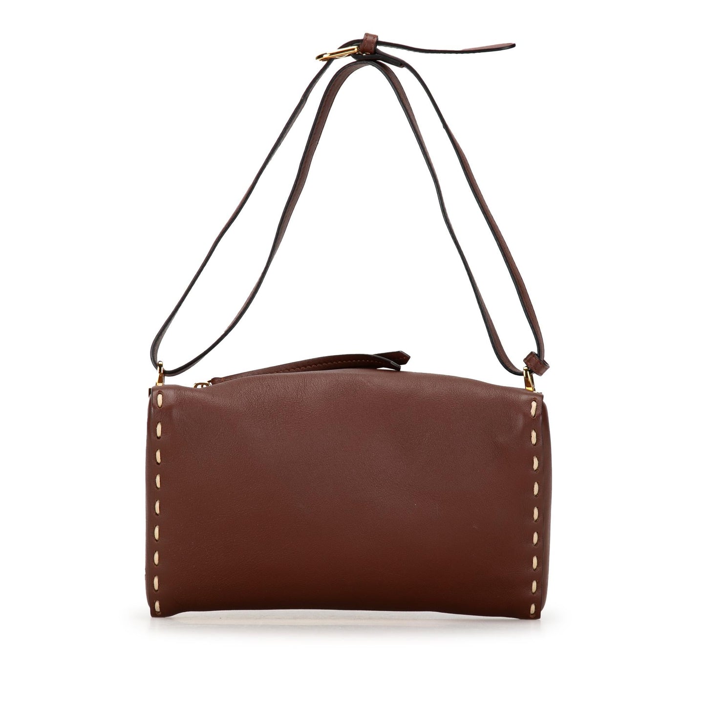 Fendi Calfskin Selleria Triangle Shoulder Bag (wv4LIw)