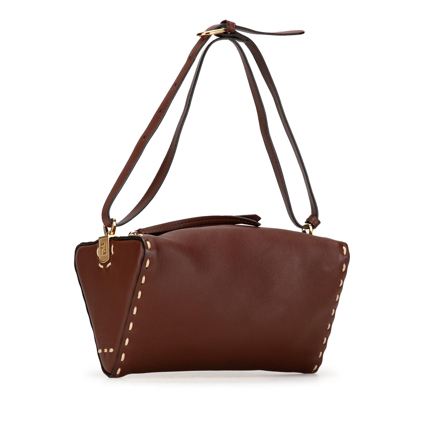 Fendi Calfskin Selleria Triangle Shoulder Bag (wv4LIw)