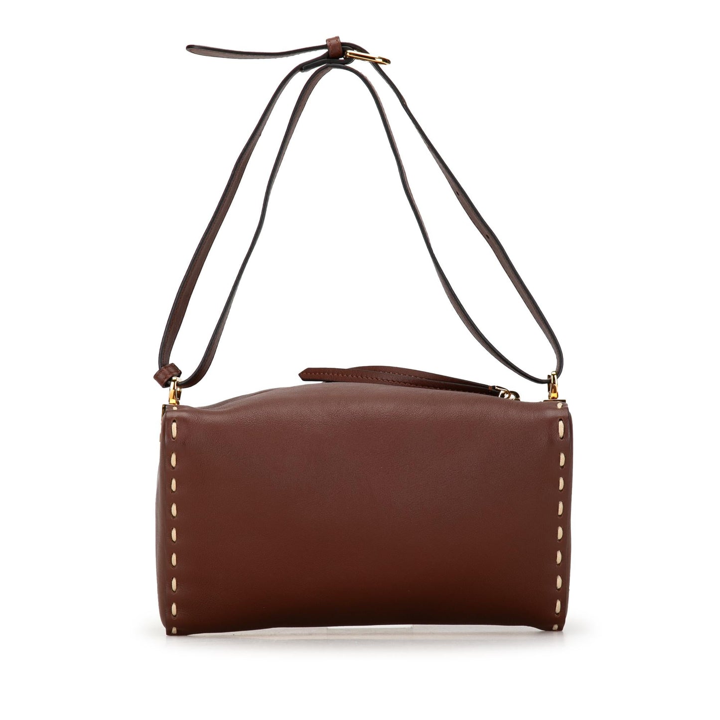 Fendi Calfskin Selleria Triangle Shoulder Bag (PYwPIP)