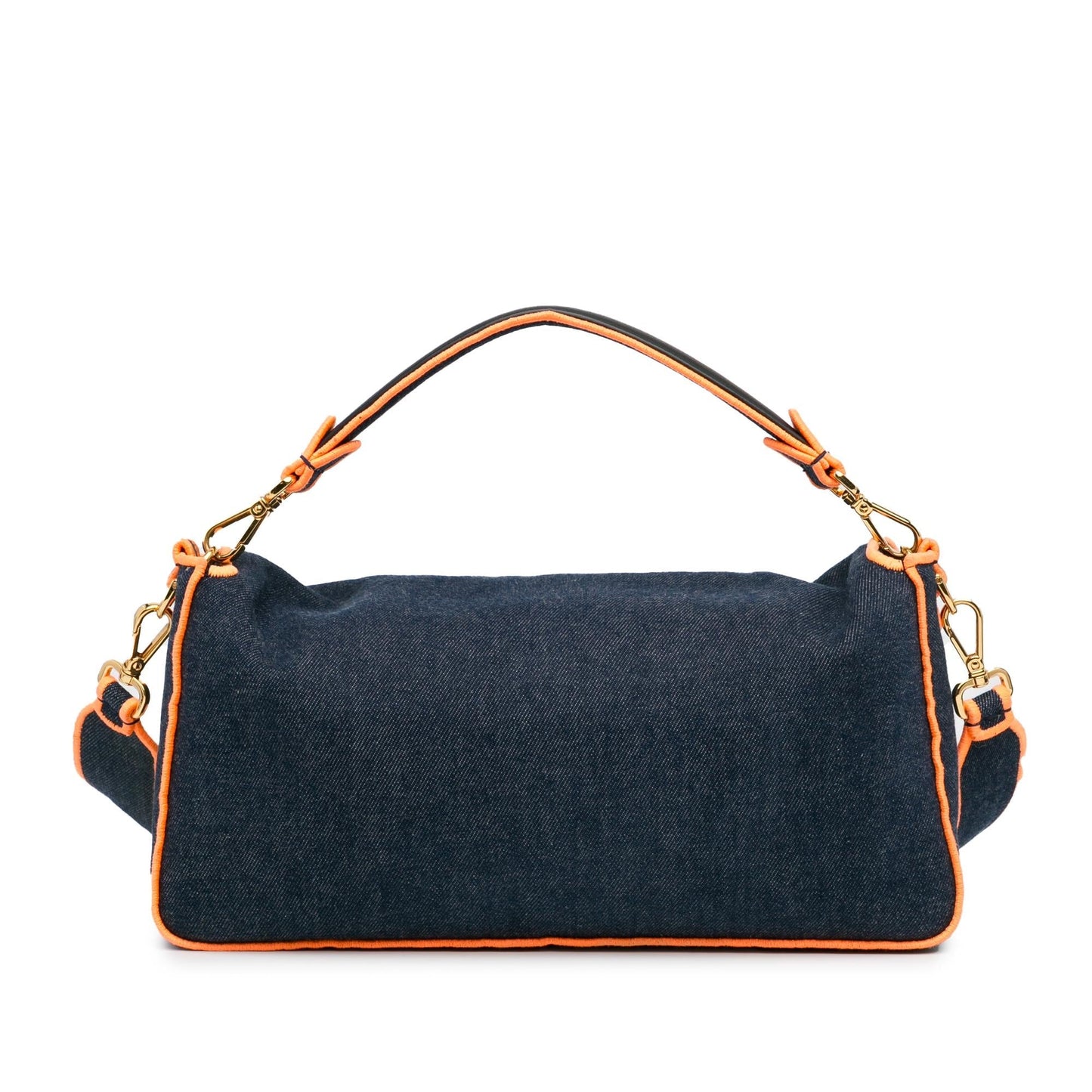 Fendi Large Denim Baguette Satchel (Oaub87)