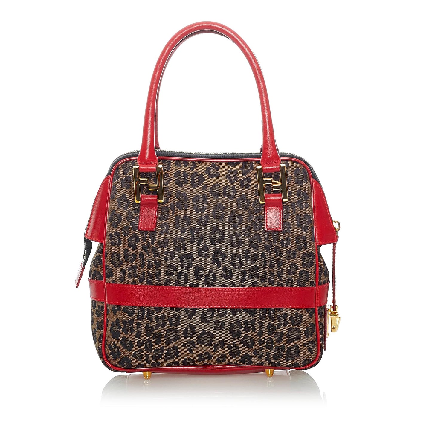Fendi Leopard Print Nylon Satchel (37306)