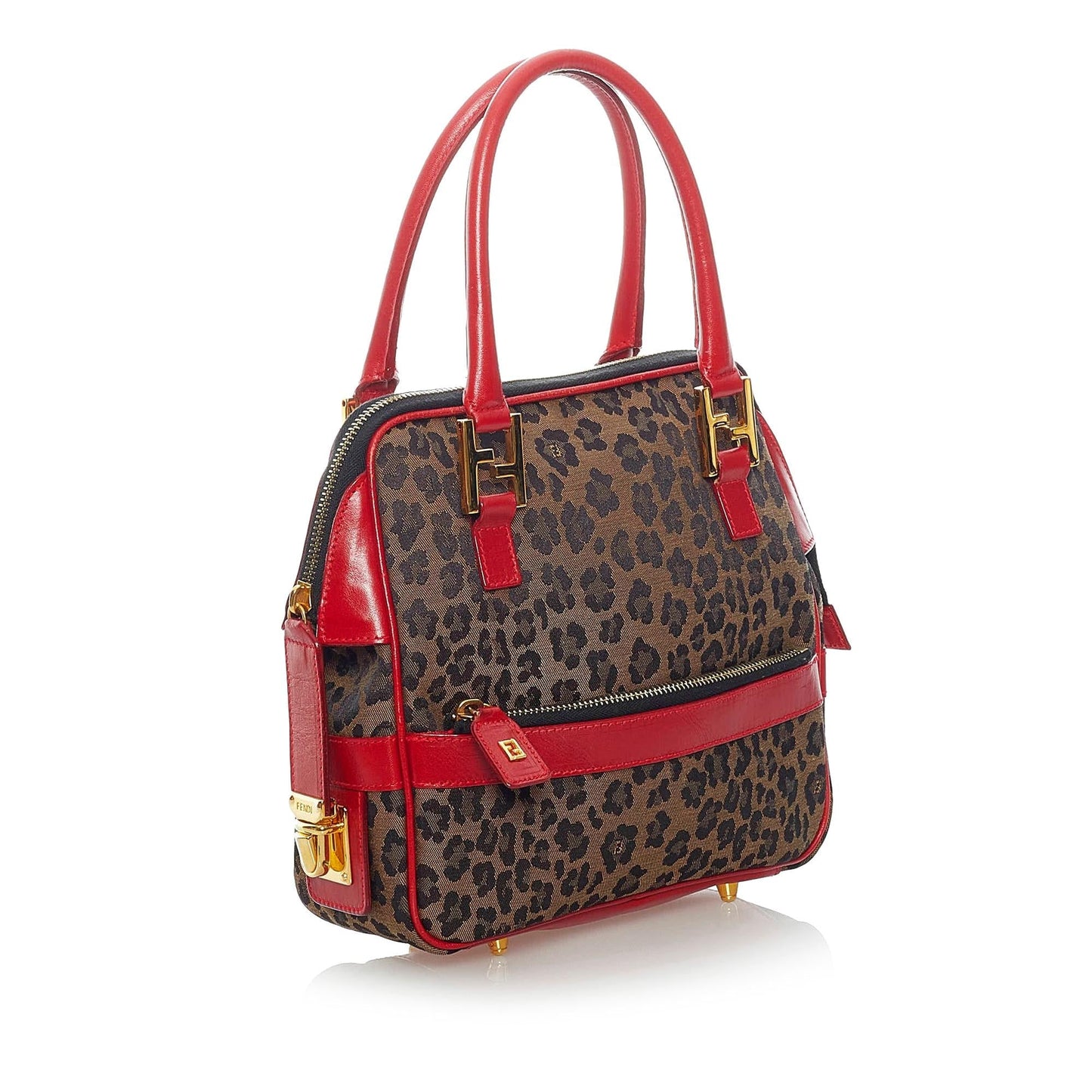 Fendi Leopard Print Nylon Satchel (37306)