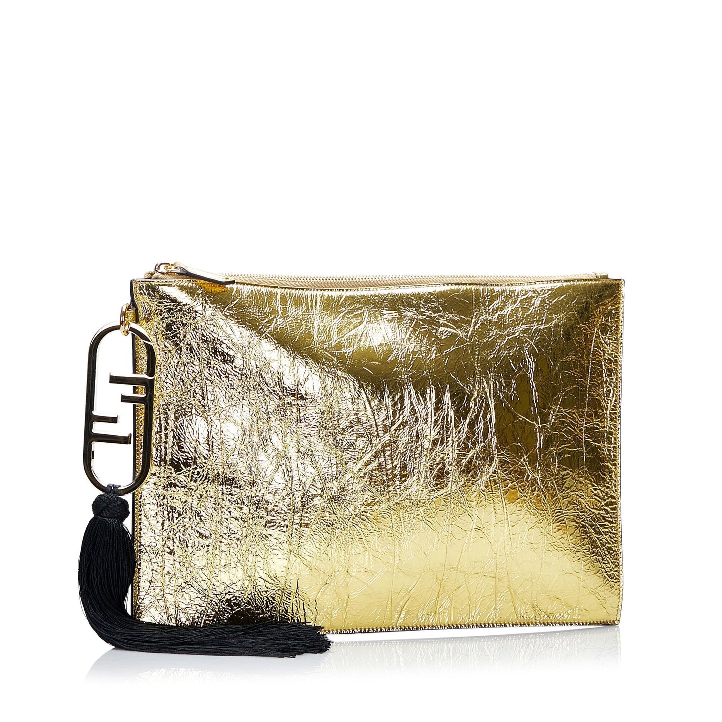 Fendi Metallic FF Tassel Clutch Bag (TuKBOV)