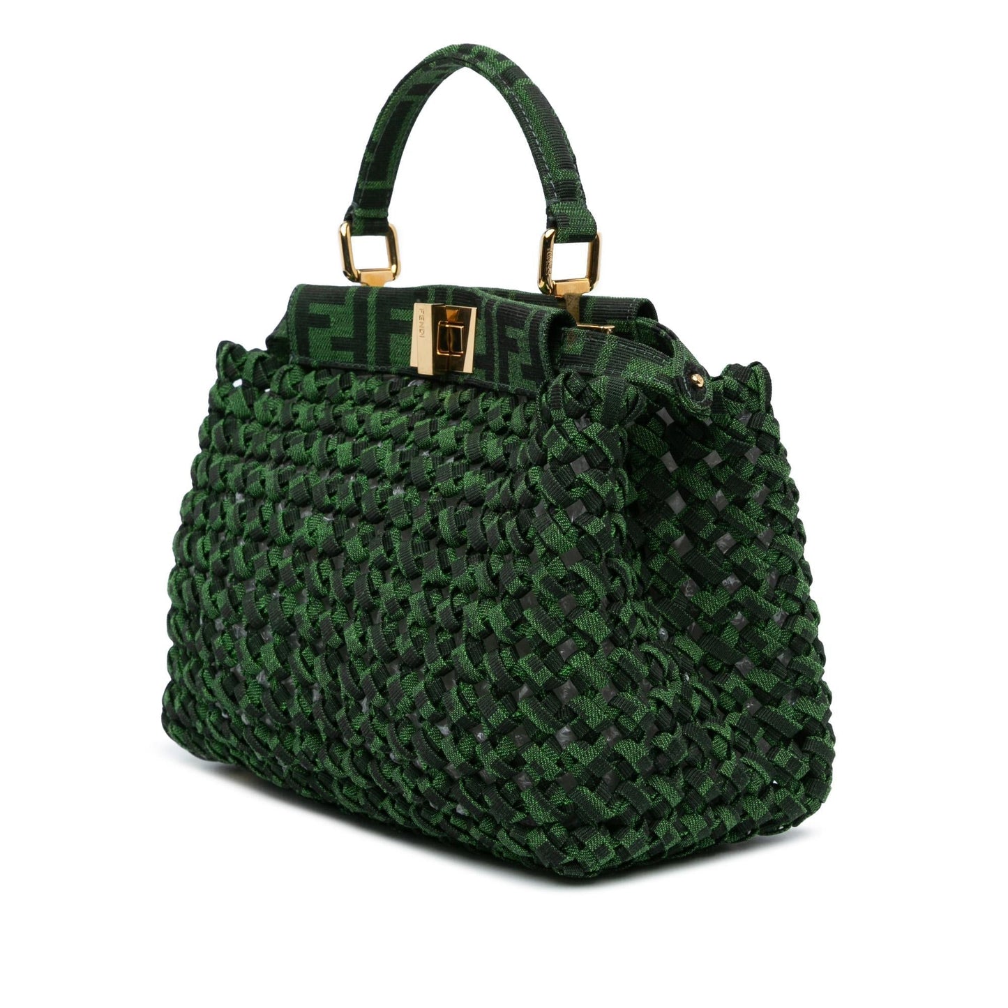 Fendi Mini Zucca Interlaced Canvas Iconic Peekaboo Satchel (bvHwrT)
