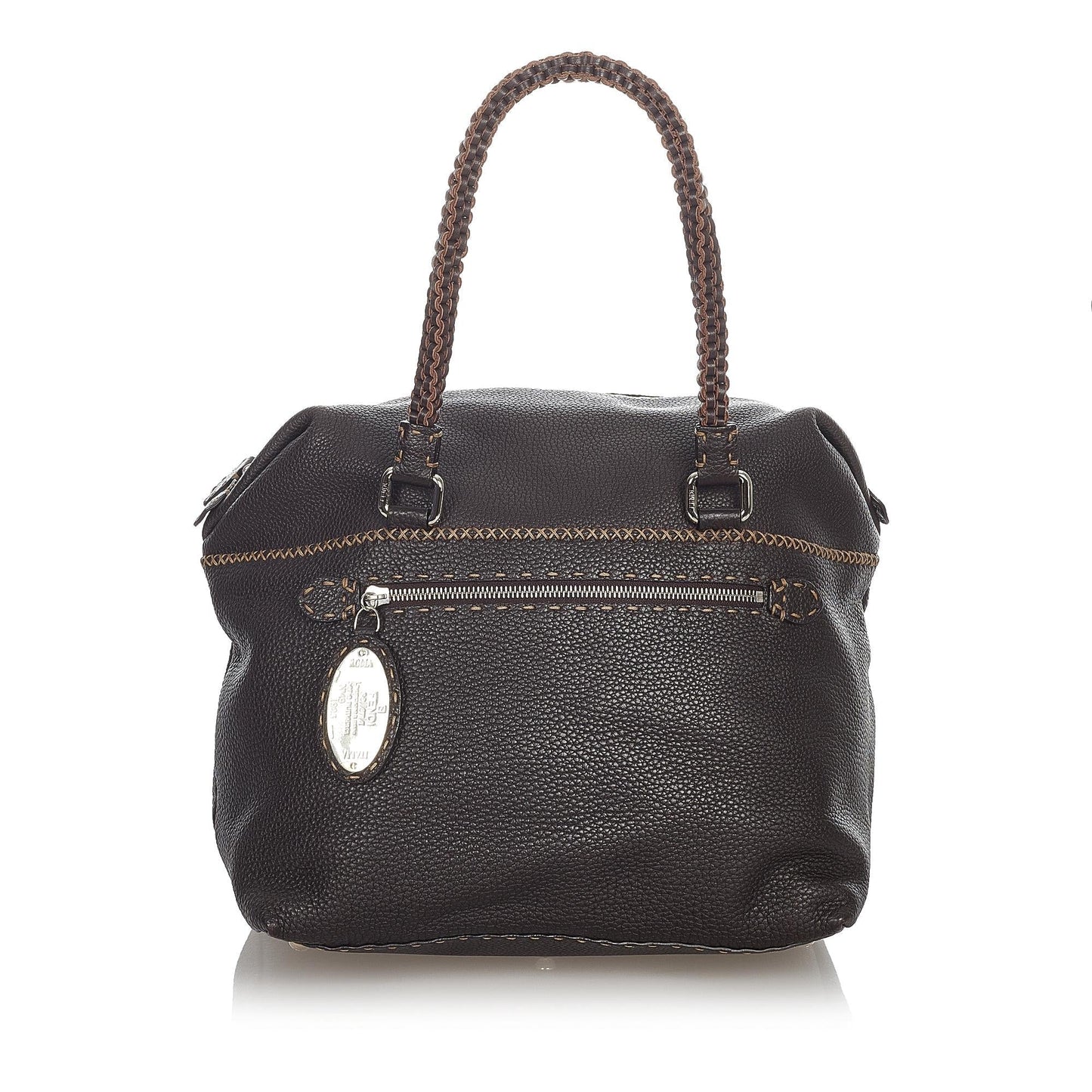 Fendi Selleria Leather Handbag (23572)