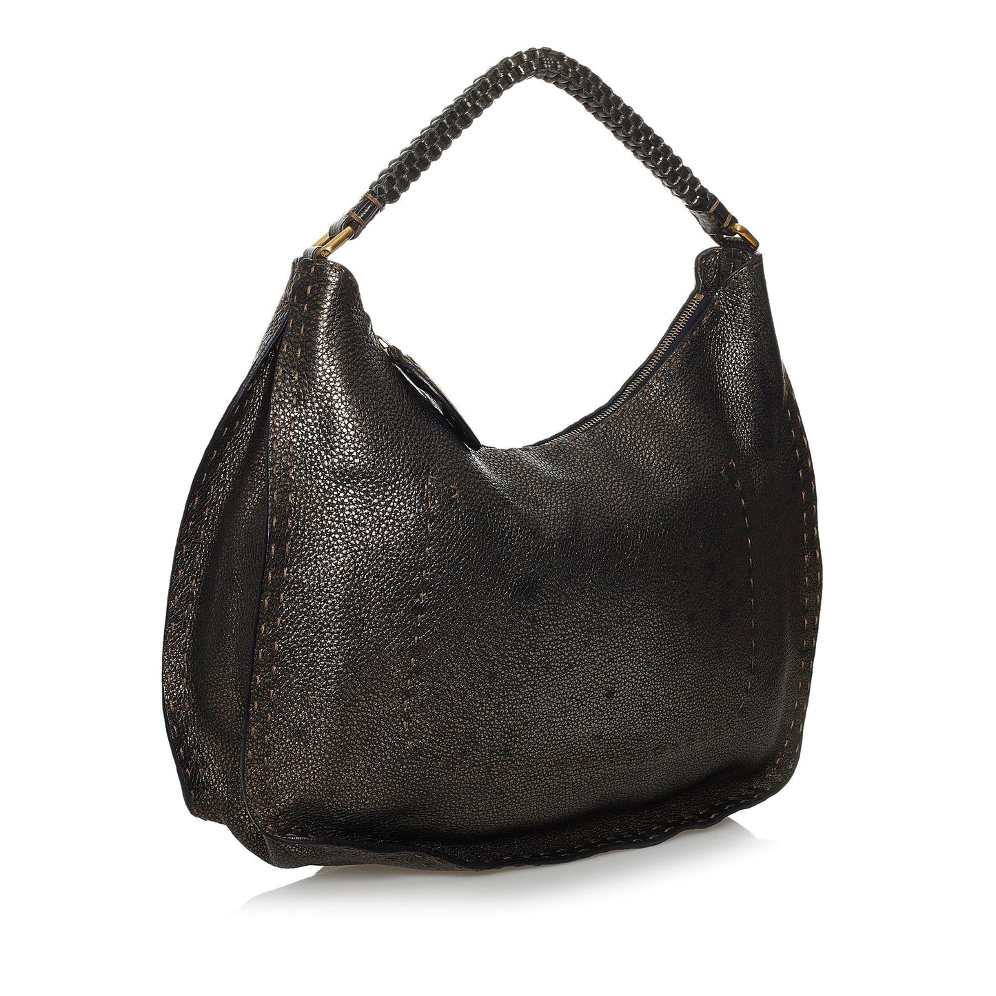 Fendi Selleria Leather Hobo Bag (37579)