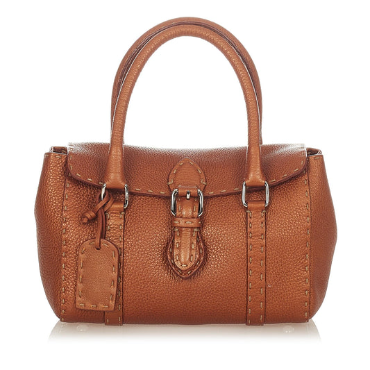 Fendi Selleria Linda Leather Handbag (37199)