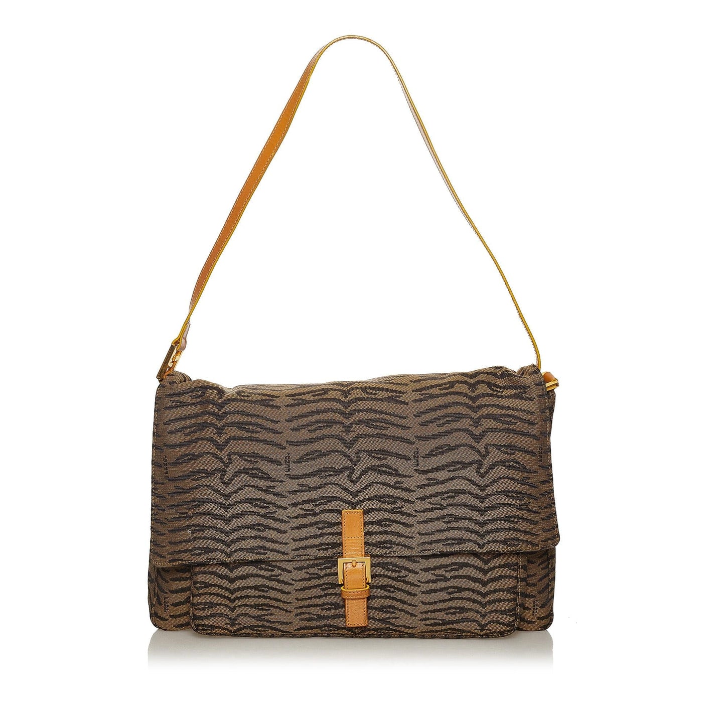 Fendi Tiger Print Canvas Shoulder Bag (28562)