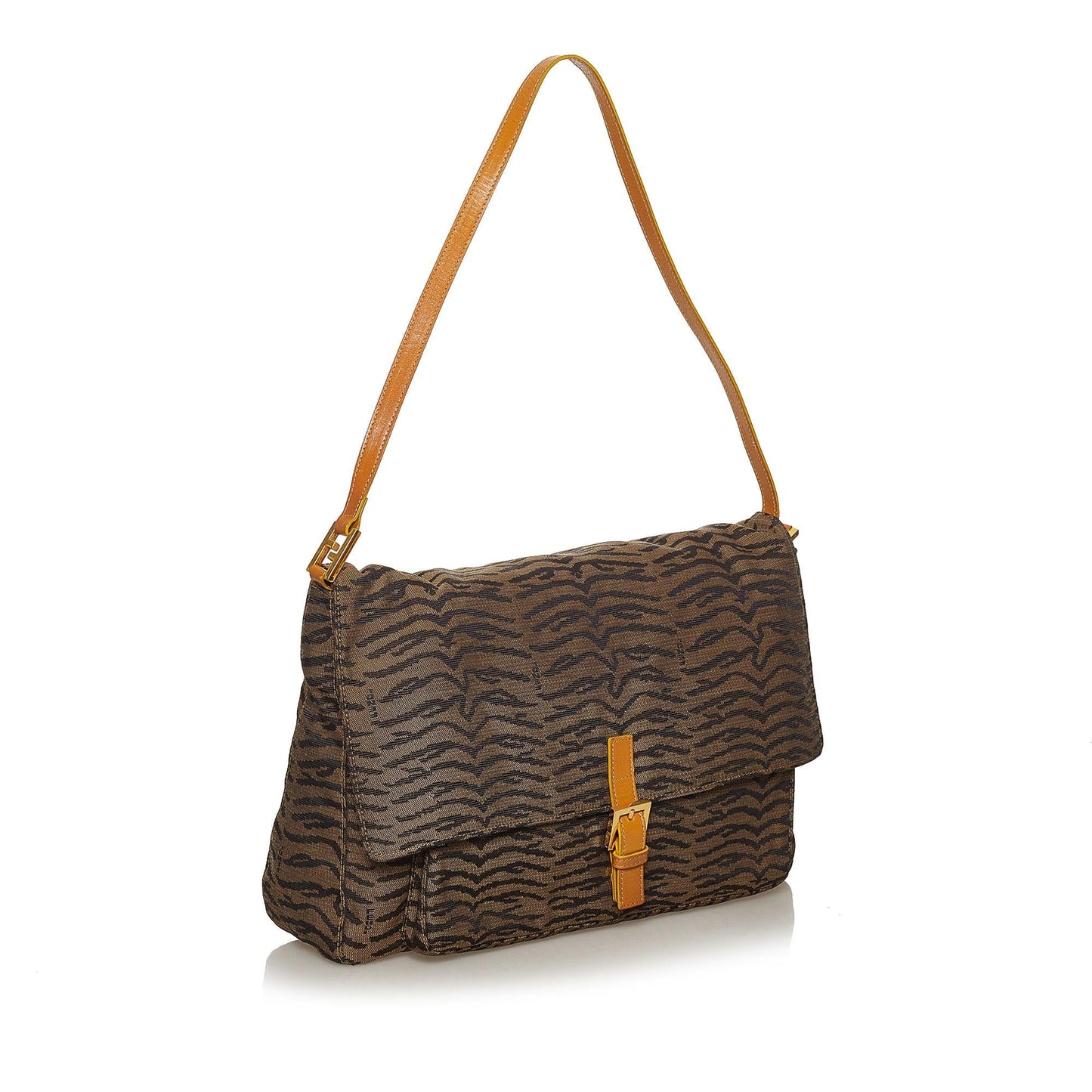 Fendi Tiger Print Canvas Shoulder Bag (28562)