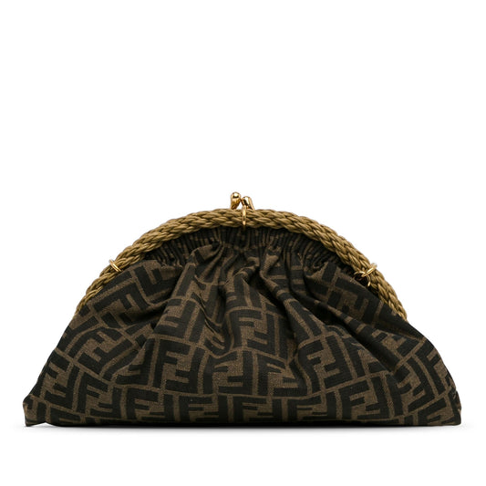 Fendi Zucca Canvas Shell Clutch (8ur43S)