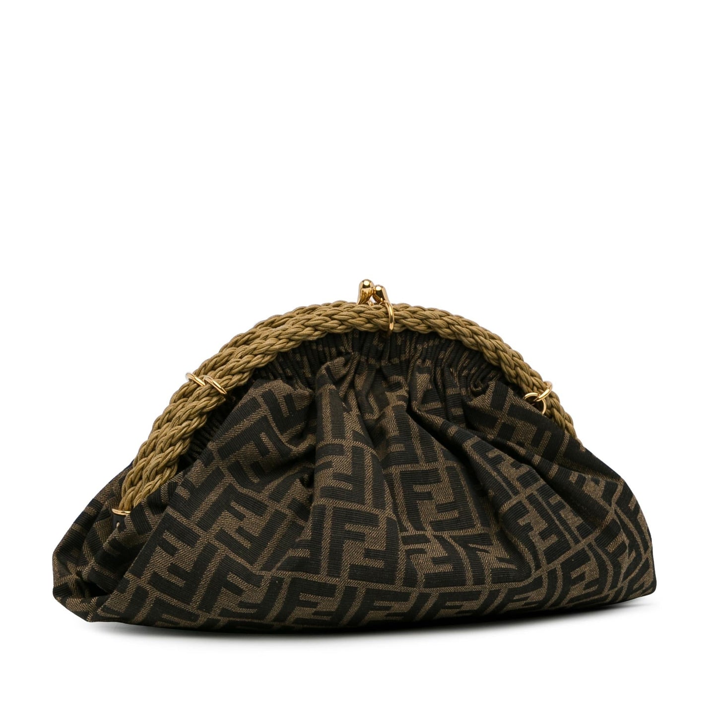 Fendi Zucca Canvas Shell Clutch (8ur43S)