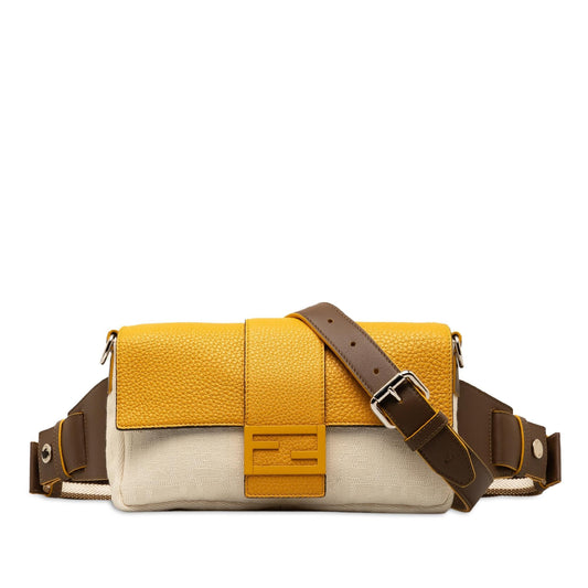 Fendi Zucca Canvas and Leather Convertible Baguette (X1HAvY)