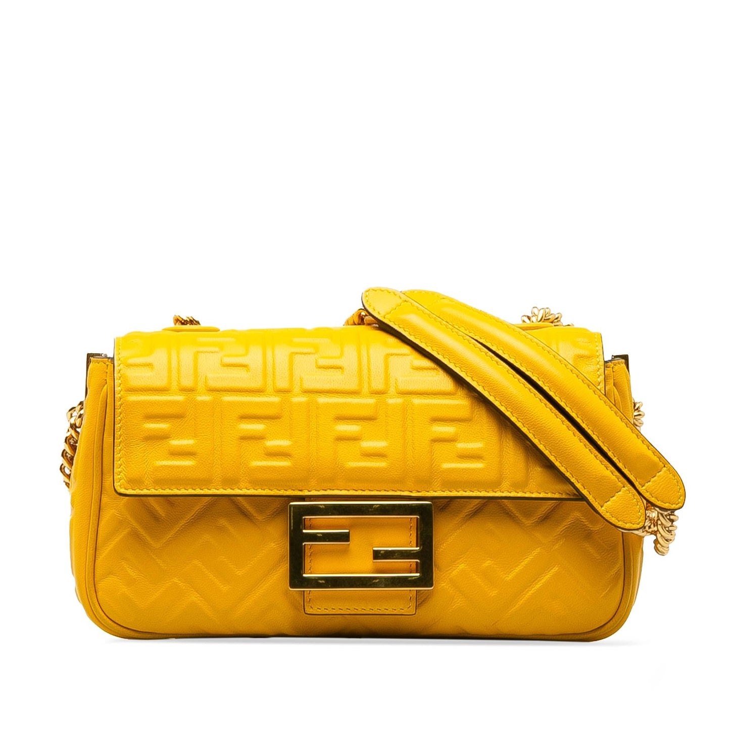 Fendi Zucca Embossed Chain Midi Baguette (eLWxI9)