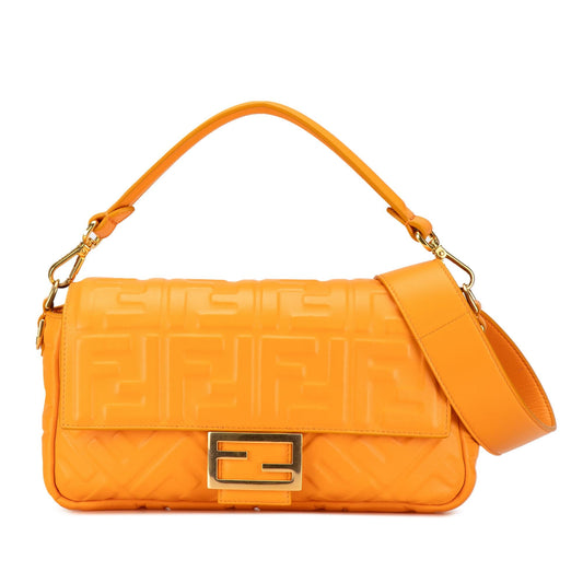 Fendi Zucca Embossed Leather Baguette Satchel (yIkxmI)