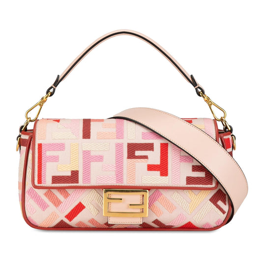 Fendi Zucca Embroidered Baguette Satchel (PGUpqD)
