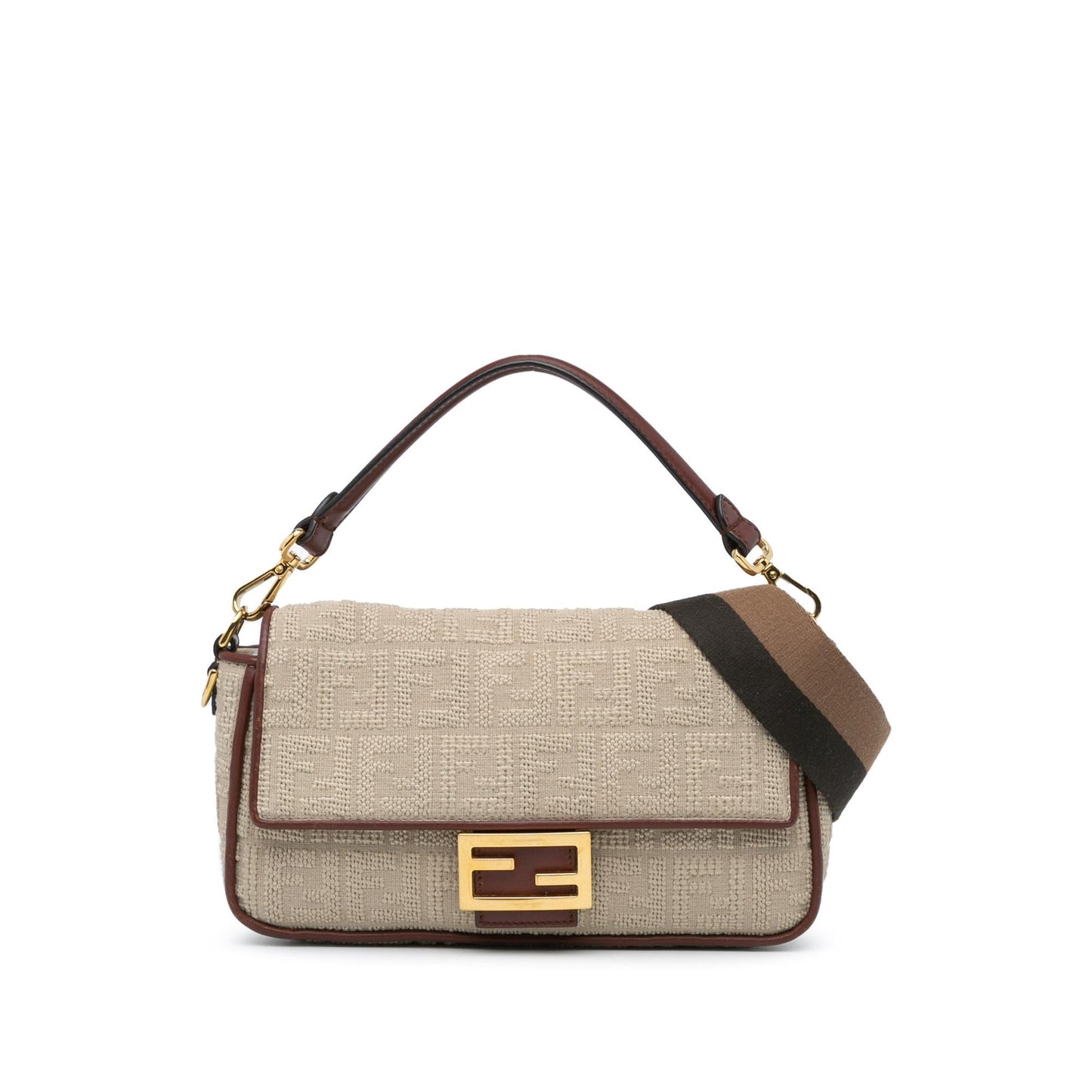 Fendi Zucca Embroidered Canvas Baguette Satchel (CbXmDx)