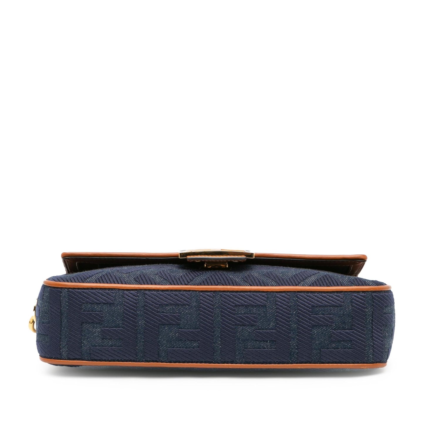 Fendi Zucca Embroidered Denim Baguette Satchel (1q9dga)