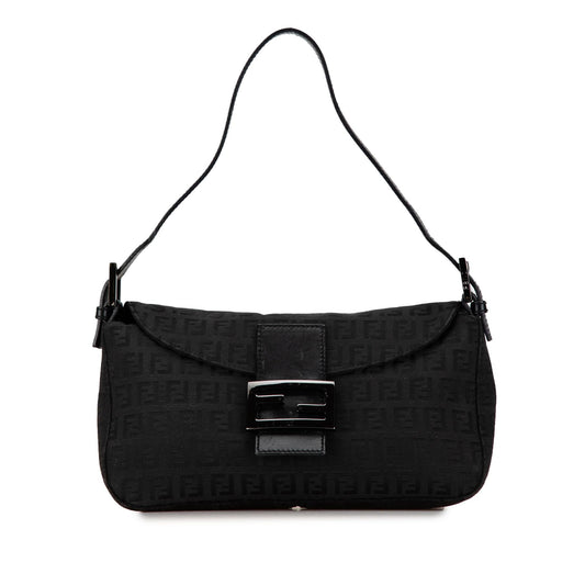 Fendi Zucchino Canvas Double Flap Shoulder Bag (CGy5Y0)