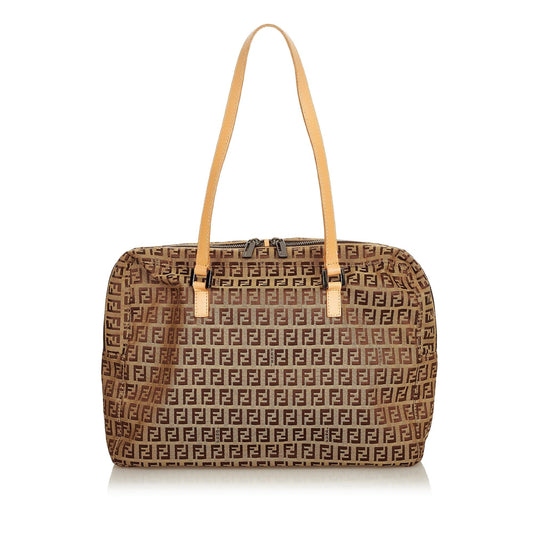 Fendi Zucchino Canvas Shoulder Bag (34062)
