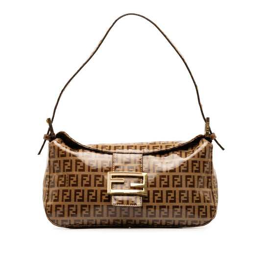 Fendi Zucchino Crystal Double Flap Shoulder Bag (wzAbEZ)