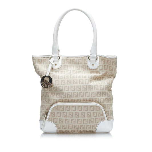 Fendi Zucchino Leather Trimmed Tote (LoktiJ)