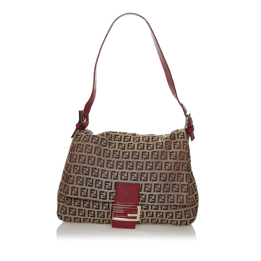 Fendi Zucchino Mamma Forever Canvas Shoulder Bag (33285)