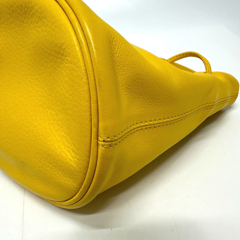 BALENCIAGA Shoulder Bag 638342 leather yellow Bucket bag EVERYDAY drawstring Women