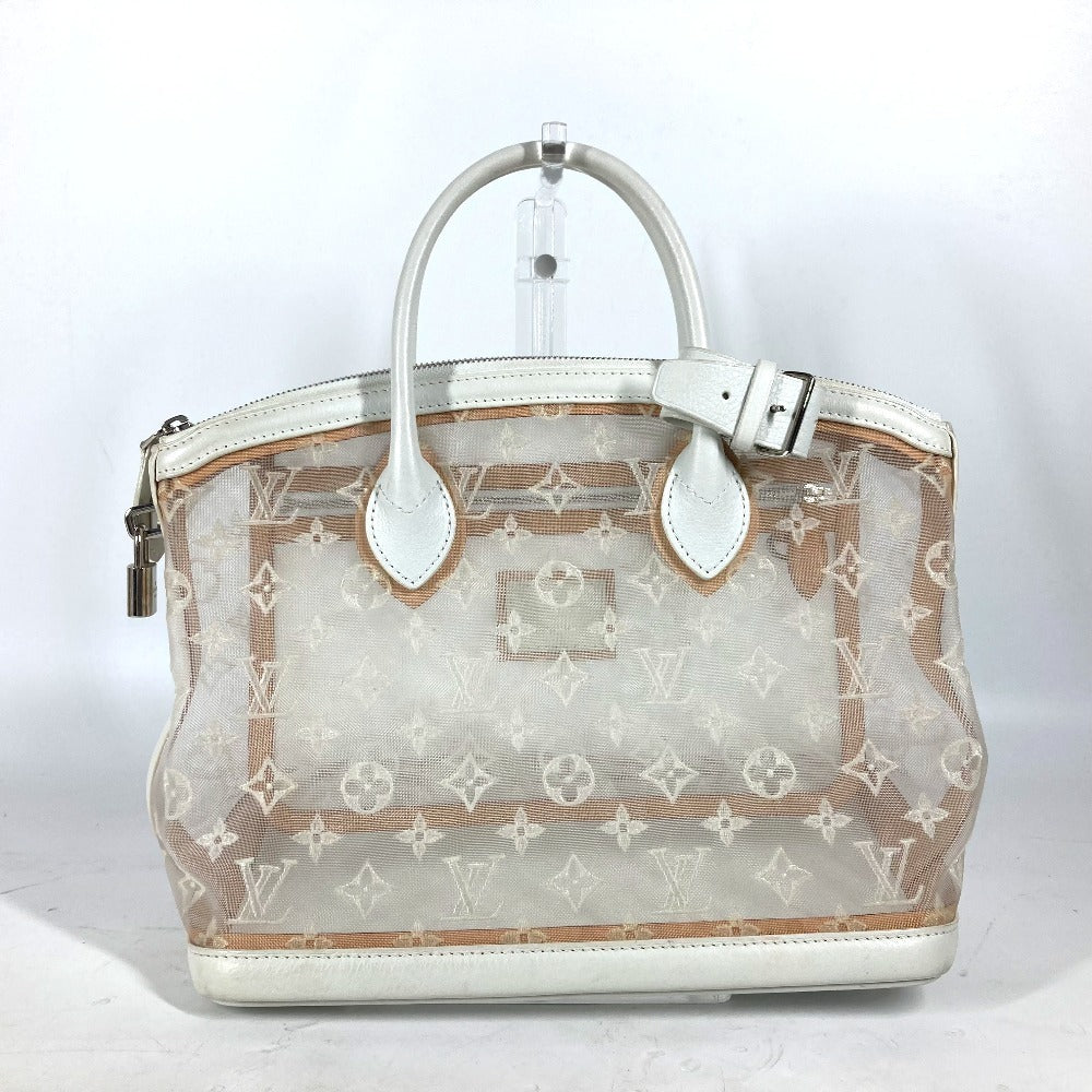 LOUIS VUITTON Handbag M40699 Nylon / leather white Transparent Monogram Lockit Women