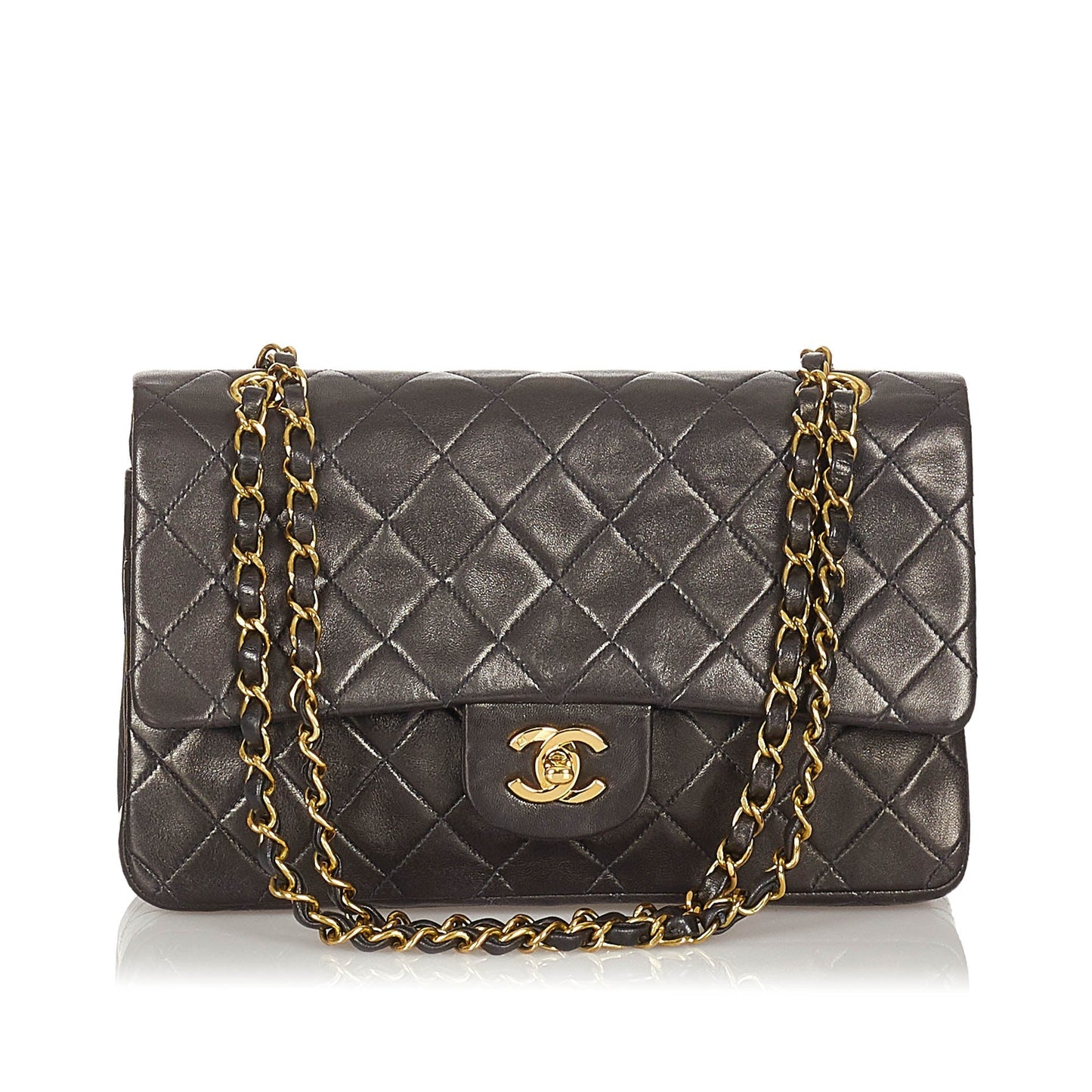 Chanel CC Matelasse Lambskin Flap Bag Black