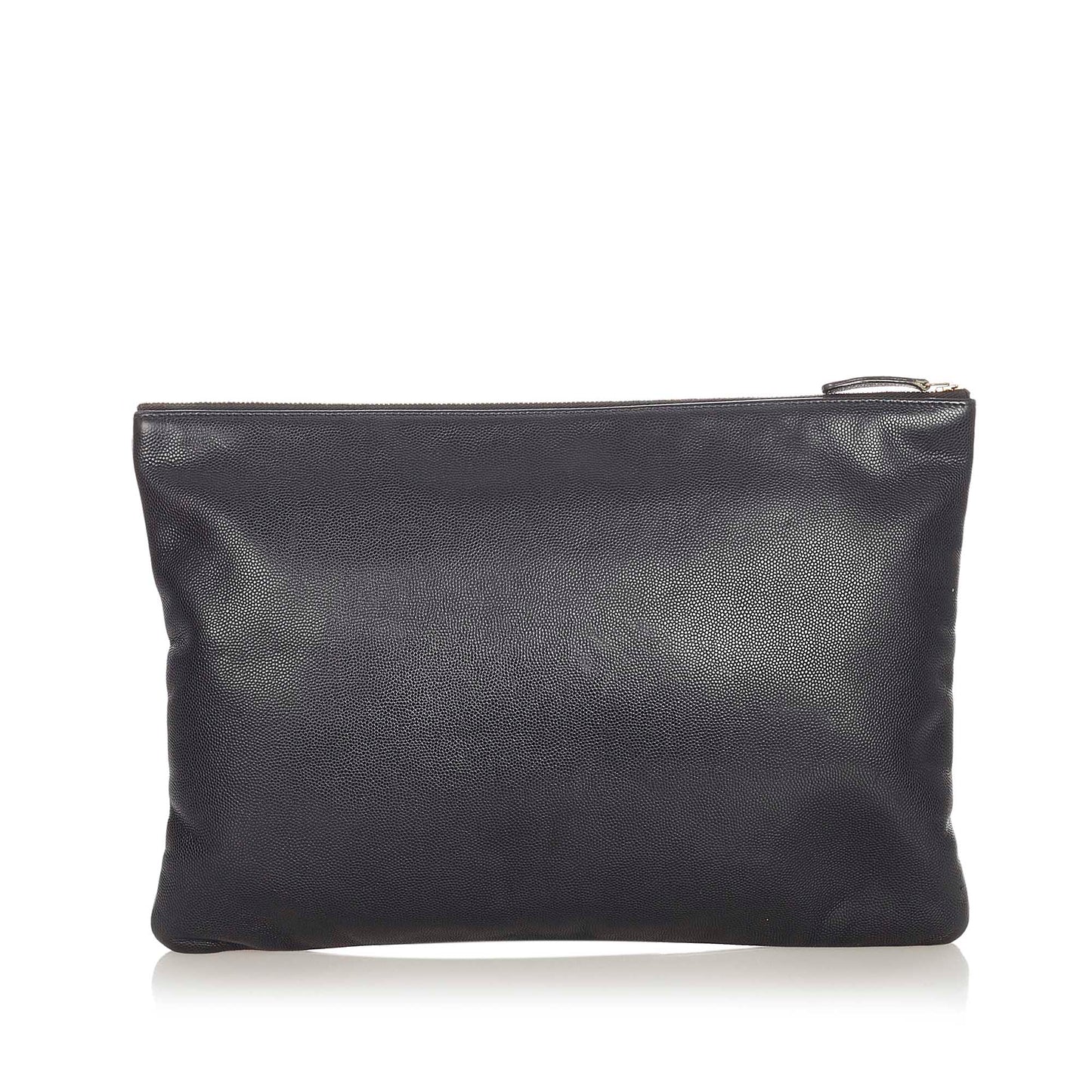 Chanel Deauville Leather Clutch Bag Black
