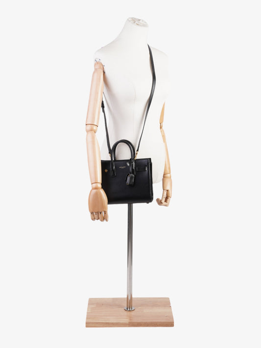 Saint Laurent Sac De Jour Black Calfskin Leather Nano