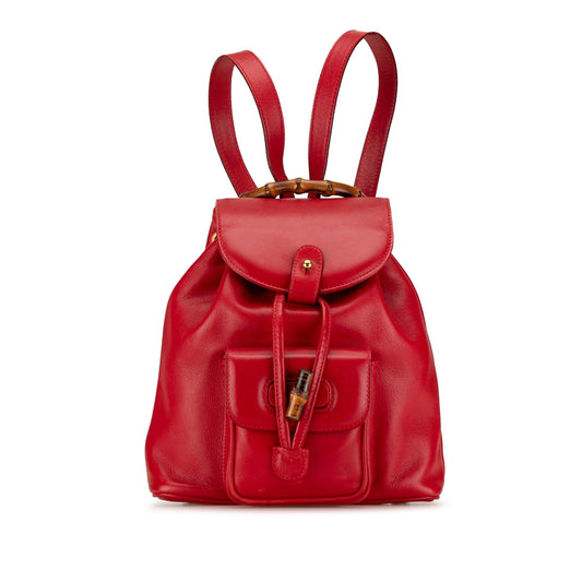 Gucci Leather Bamboo Backpack (SHG-fiLvNL)