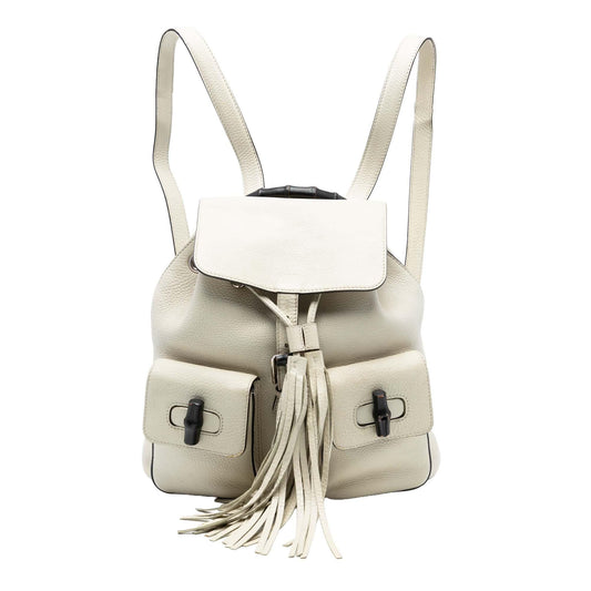 Gucci Leather Bamboo Tassel Backpack