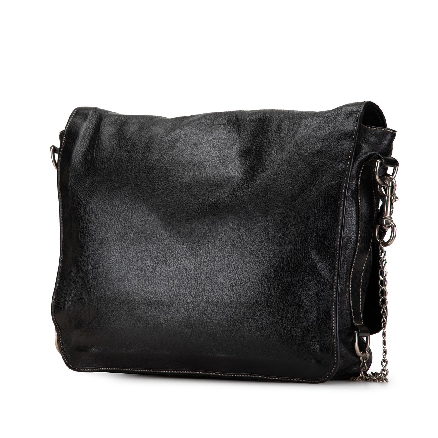 Gucci Leather Crest Chain Messenger Bag (SHG-FgBsnS)