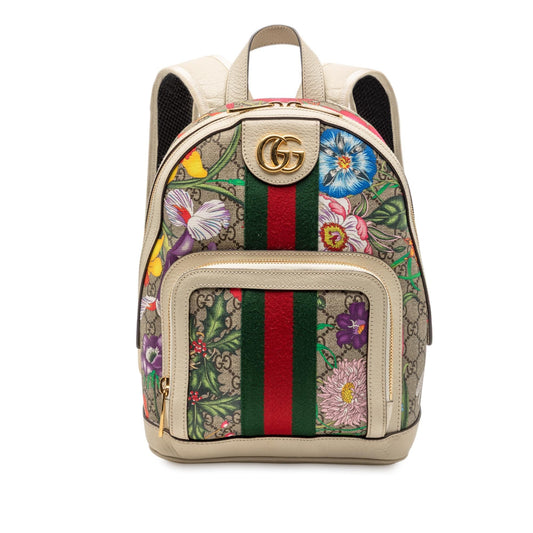 Gucci Small GG Supreme Flora Ophidia Backpack
